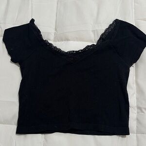 Black Lace Trim Top
